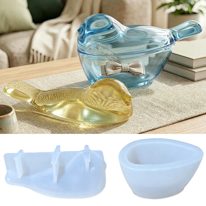 Candle Vessel Supplies - Yaratıcı Kuş Şekli Mum Kavanoz Silikon