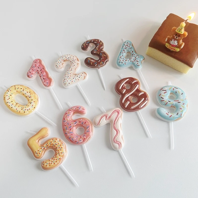 Zebra Candle Supplies - Tatlı Çörek Numarası Mum 0-9 Numarası