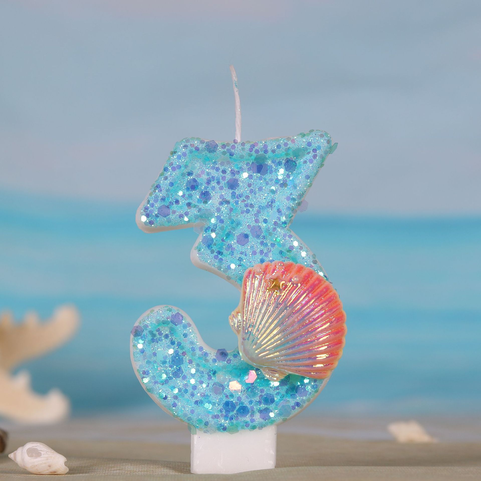 Zebra Candle Supplies - Okyanus Denizkızı Tema Kek Mumlar 0-9