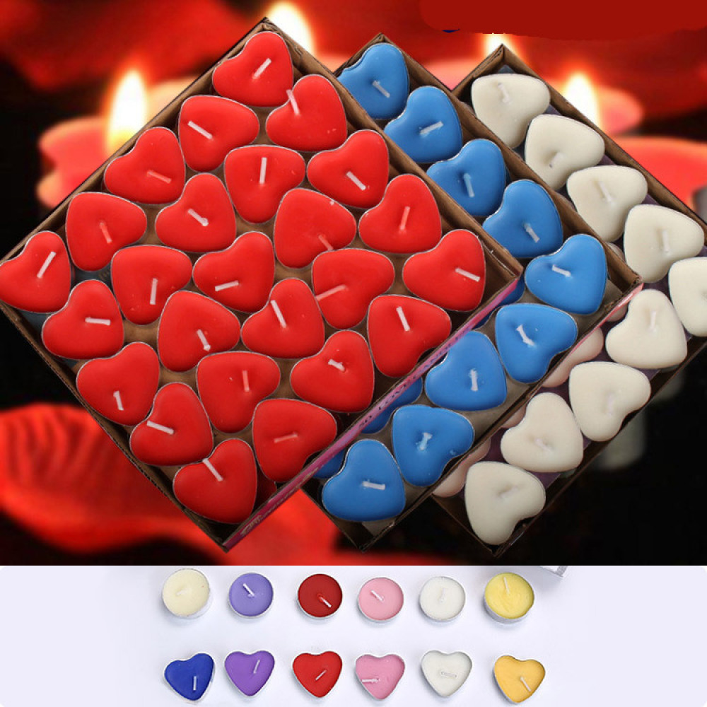 Candle Supplies Bulk - Dekoratif Parafin Çay Mumları Kalp ve