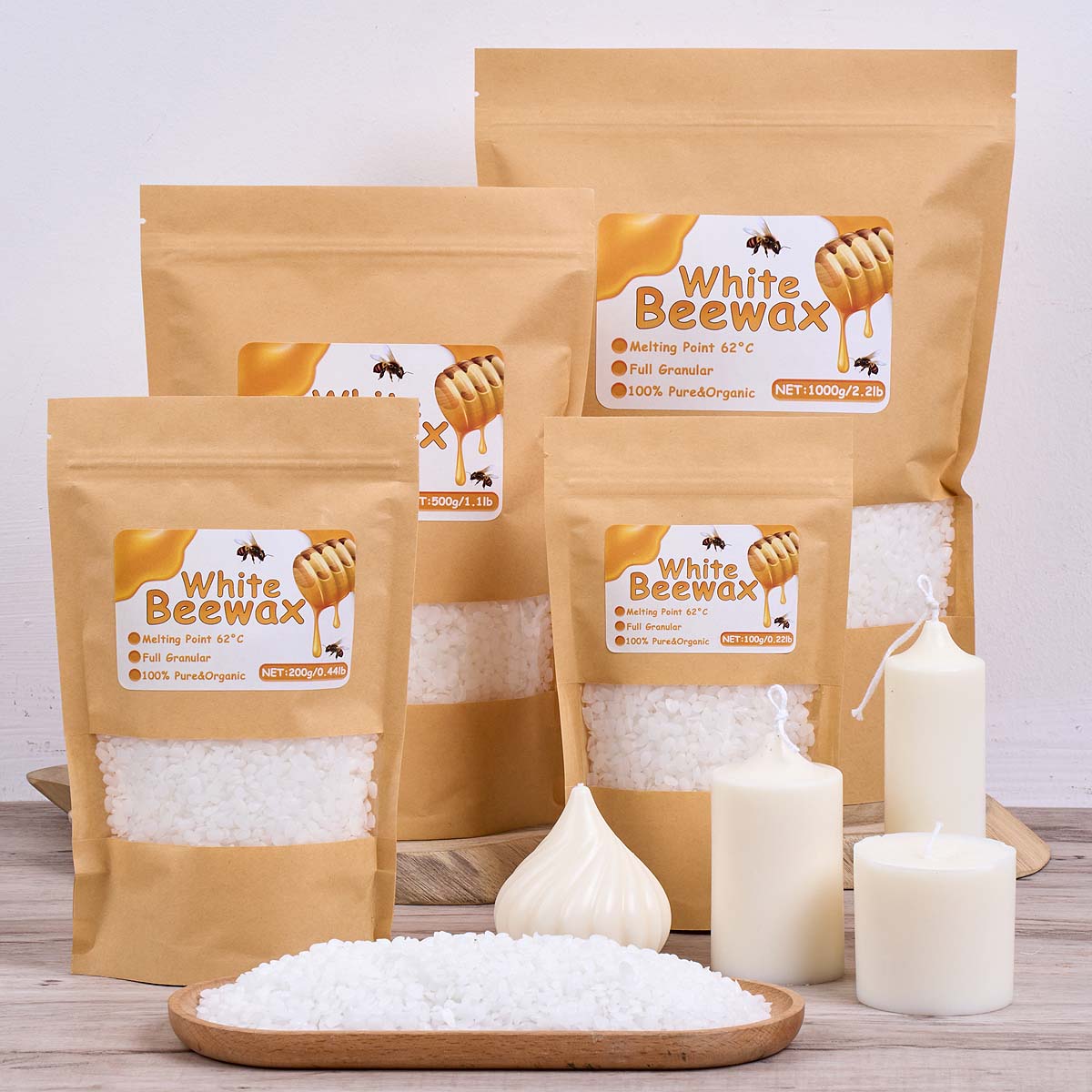 Candle Supplies Bulk - 1000g Beyaz Balmumu DIY Mum Yapımı
