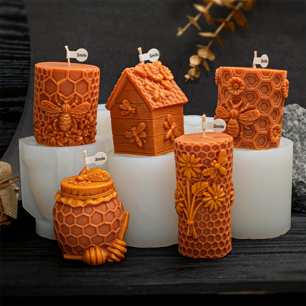 Candle Supplies Jars - Bal Peteği Şeklinde Mum Kalıbı Arı
