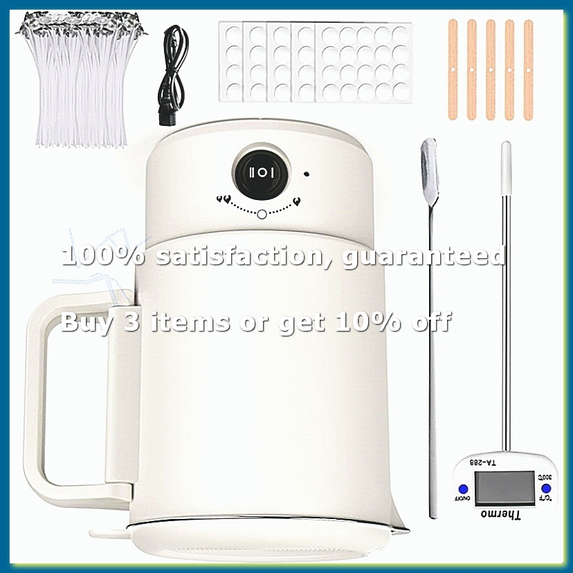 Candle Making Supplies Uk - A49I-Elektrikli Balmumu Eritme Potası Seti, Termometreli,