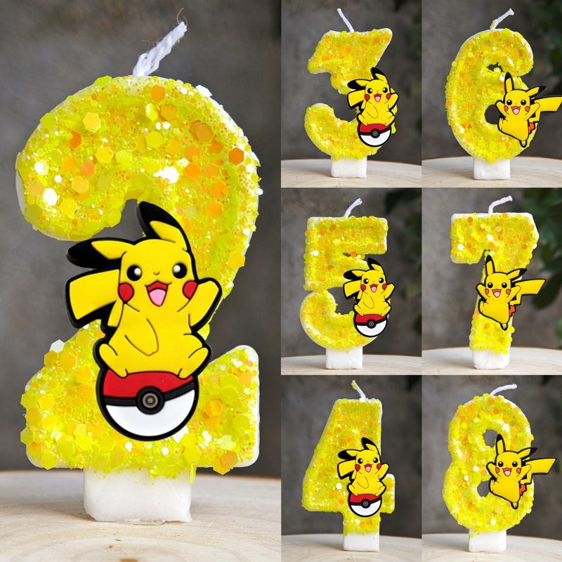 Zebra Candle Supplies - Pokemon Pikachu Mum Karikatür 0-9 Numarası